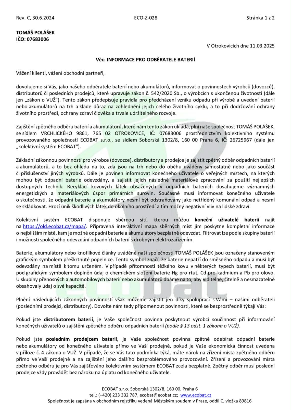 ecobat osvedceni