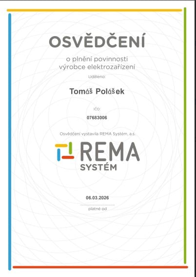 osvedceni o plnění povinností výrobce elektrozarizeni